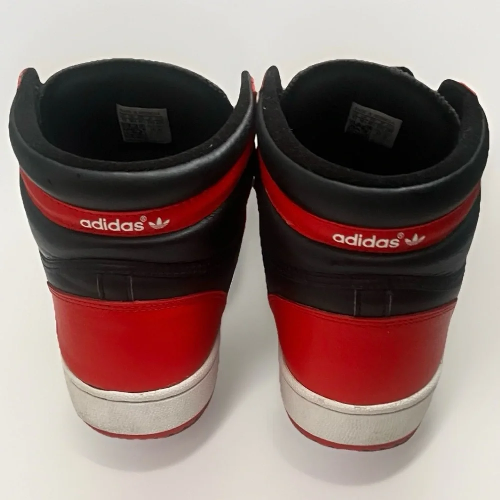 Adidas Top Ten Rb Hi-Top Leather Athletic Sneakers Men's 11 Red Black‎ Casual